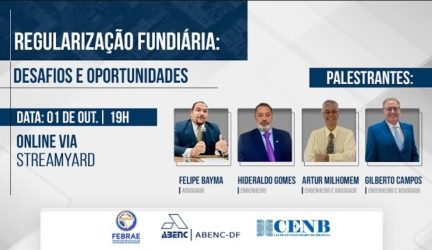 Palestra online sobre “Regularização Fundiária: Desafios e Oportunidades”